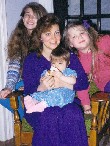 Ann with her three daughters in 1994